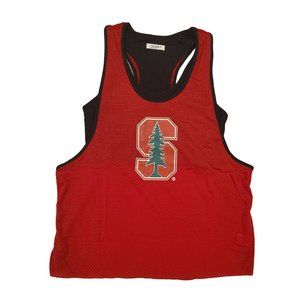 NWT Stanford University Red Mesh Tank Top with Attached Sporty Bra Women's Size